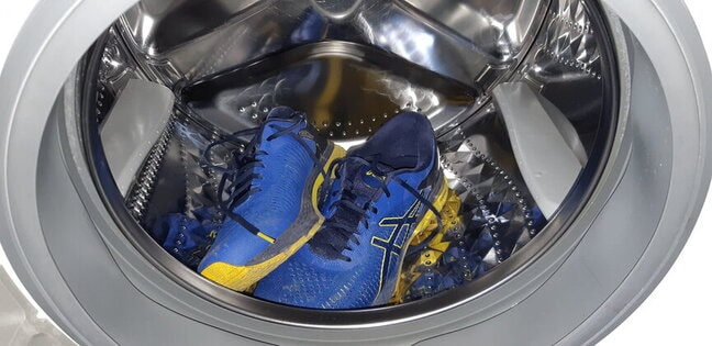schoenen in wasmachine